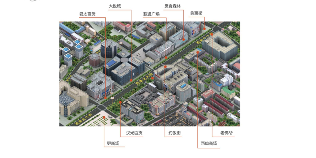 西单商业街巡展点位图